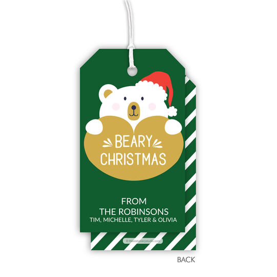 Beary Christmas Vertical Hanging Gift Tags